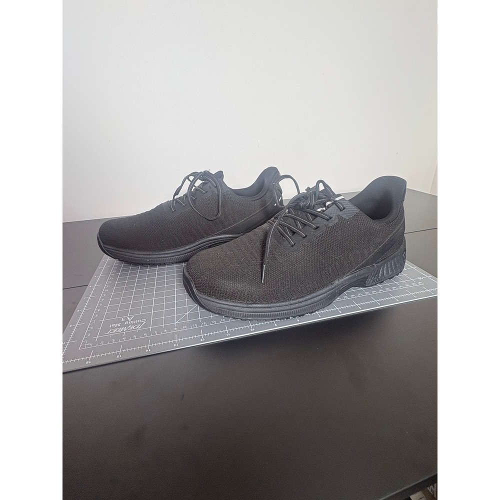 Orthofeet Mens Black Knit Athletic Walking Shoes Sneakers Comfort Support